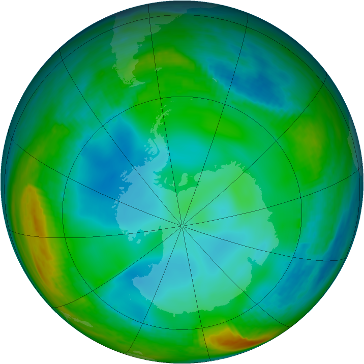 Antarctic ozone map for 12 June 1982